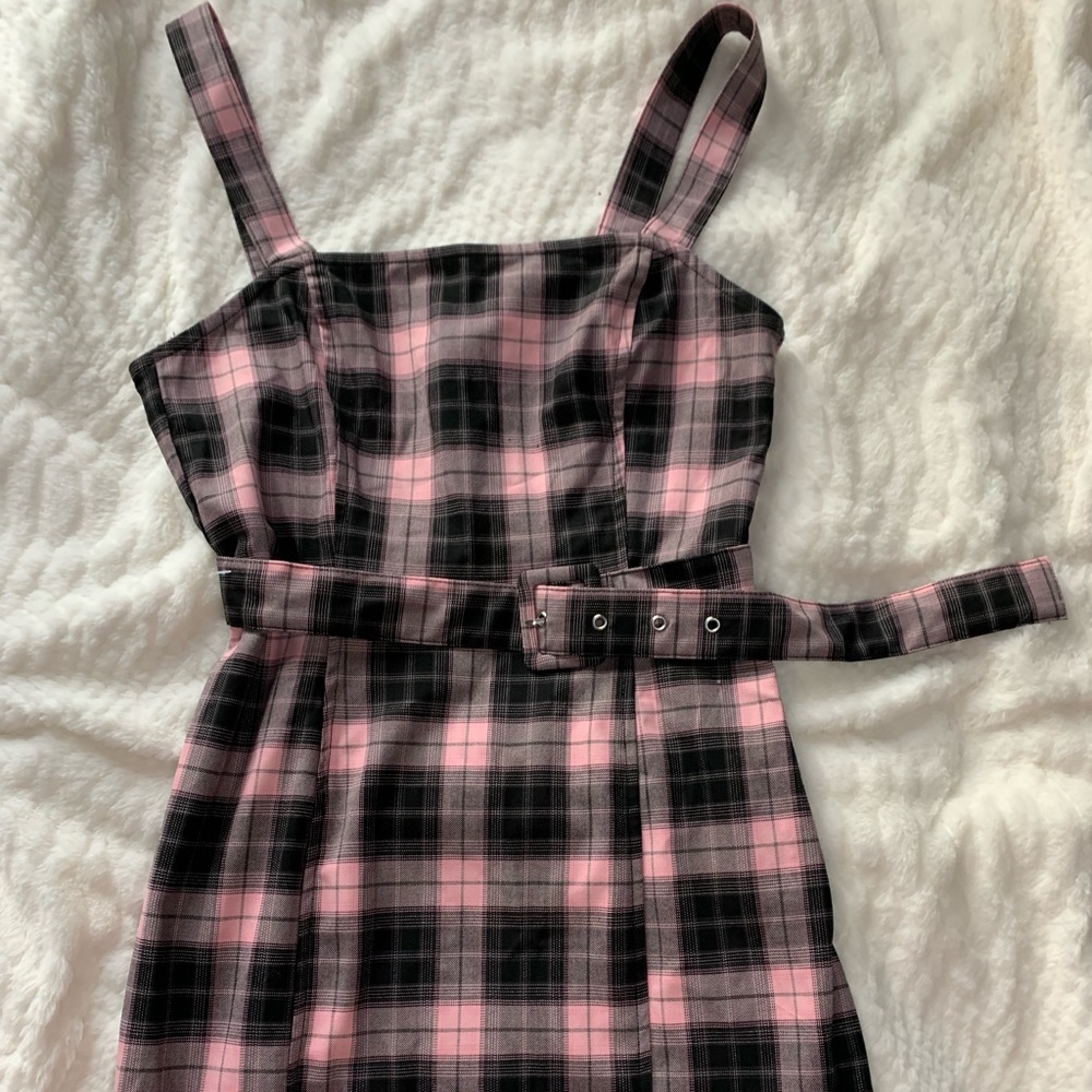 Pink Mini Buckled Dress